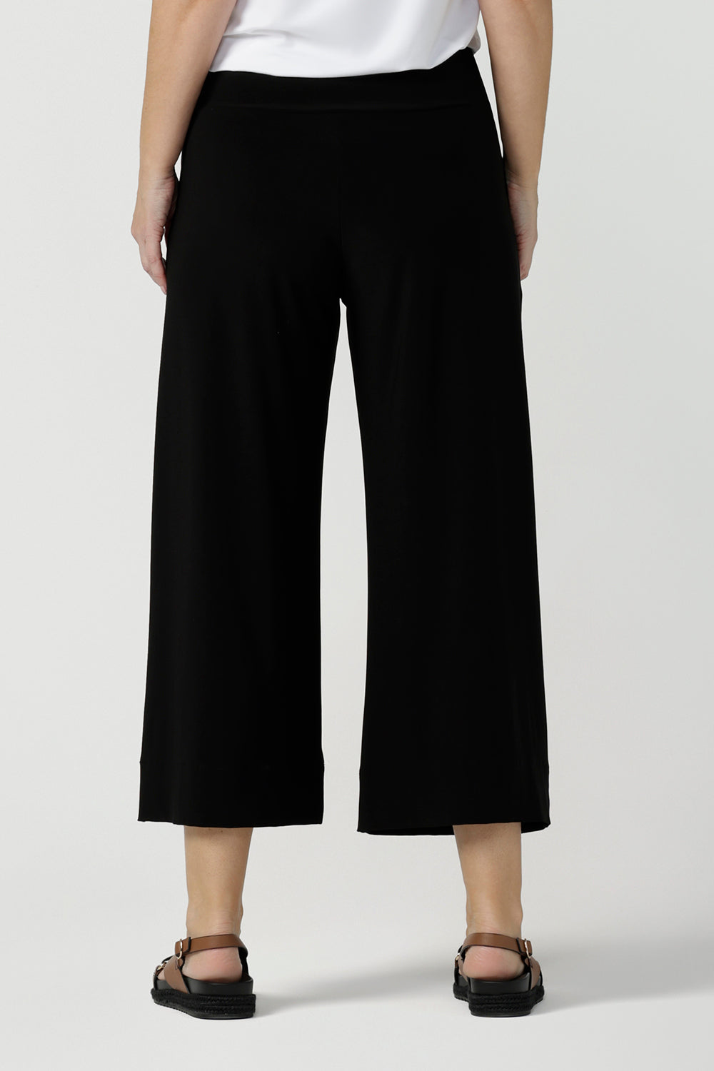 Black cotton flex culotte pant – Fabnest