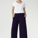 The Bradley Culotte in Purple is a pant that unites all heights. Pair back with our Sandro Jacardi for a comfortable soft suiting combination.