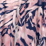 Slinky Jersey fabric made in Australia for women Cantata print Navy base with pink.