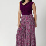 Caspian Palazzo Pant in Bordeaux