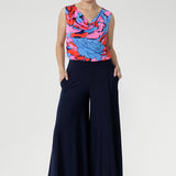 Caspian Palazzo Pant in Dark Navy