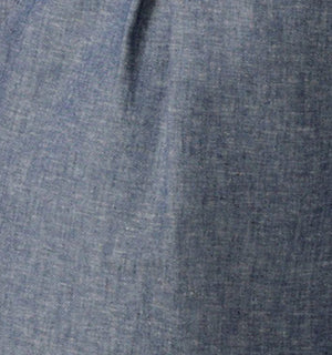 Chambray fabric swatch as used by Australian-made, women's clothing brand Leina and Fleur to create soft tailoring work wear jackets and pants.