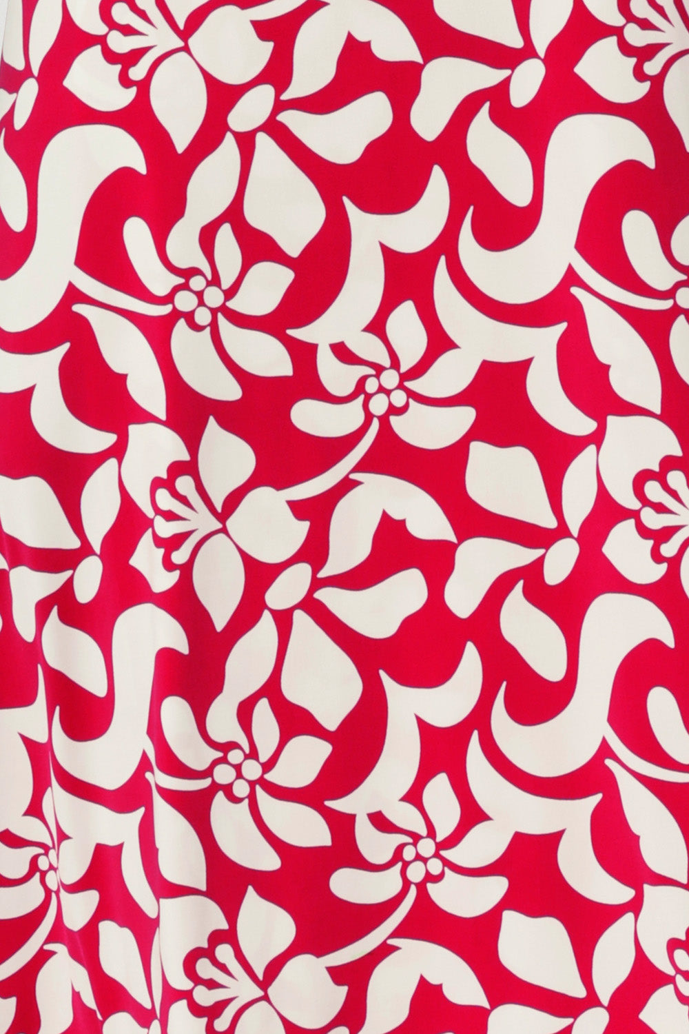 Swatch image of Cherry Charm print used by fashion brand Leina & Fleur to create a collection of resort ready summer styles in dry touch jersey fabric.  

Cherry Charm print is on a ivory jersey base with print details in cherry-red. The fabric has a soft stretch.
