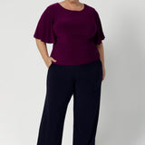 Flutter-sleeved top from Leina & Fleur is the perfect blend of chic sophistication and everyday comfort. Crafted with care by Leina & Fleur. Considered design made from stretchy, dry-touch jersey fabric that feels soft against the skin while providing excellent flexibility and durability.