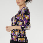 The Collins Top is an essential every-day style perfect as a base layer. Featuring a chic boat neckline, 3/4 sleeves and soft dipped hemline. Available in sizes 8-24.