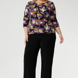 Elevate your everyday wardrobe with the effortlessly stylish Collins Top—an essential layering piece designed for versatility and comfort. Crafted from premium dry-touch jersey fabric with a soft stretch, this flattering top offers a chic boat neckline, ¾ sleeves, and a soft, dipped hemline that creates a beautifully balanced silhouette.