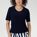 Cosi Top in Navy