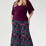 Pull-on, double-layer waistband creates a smooth, comfortable fit, while functional side pockets with visible stitching add a practical, contemporary edge. Crease resistant and easy to care.