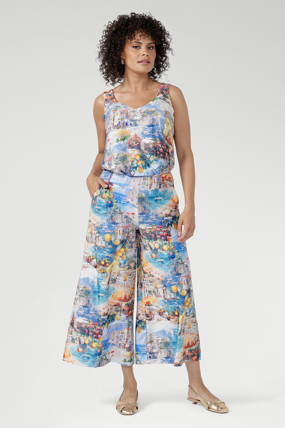 The Limoncello print brings a bright, uplifting finish with a refined artistic edge. Wear with the matching Bowie Top or a crisp white tee for a fresh, coordinated look. Made in Australia with integrity.