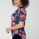 Daryl Top with Elbow Sleeve in Perfect Peony