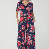 Daryl Top with Elbow Sleeve in Perfect Peony