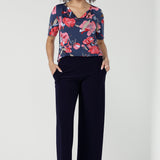 Daryl Top with Elbow Sleeve in Perfect Peony