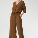 Made in Australia with integrity. Woven pant and top set made of luxe tencel viscose fabric.