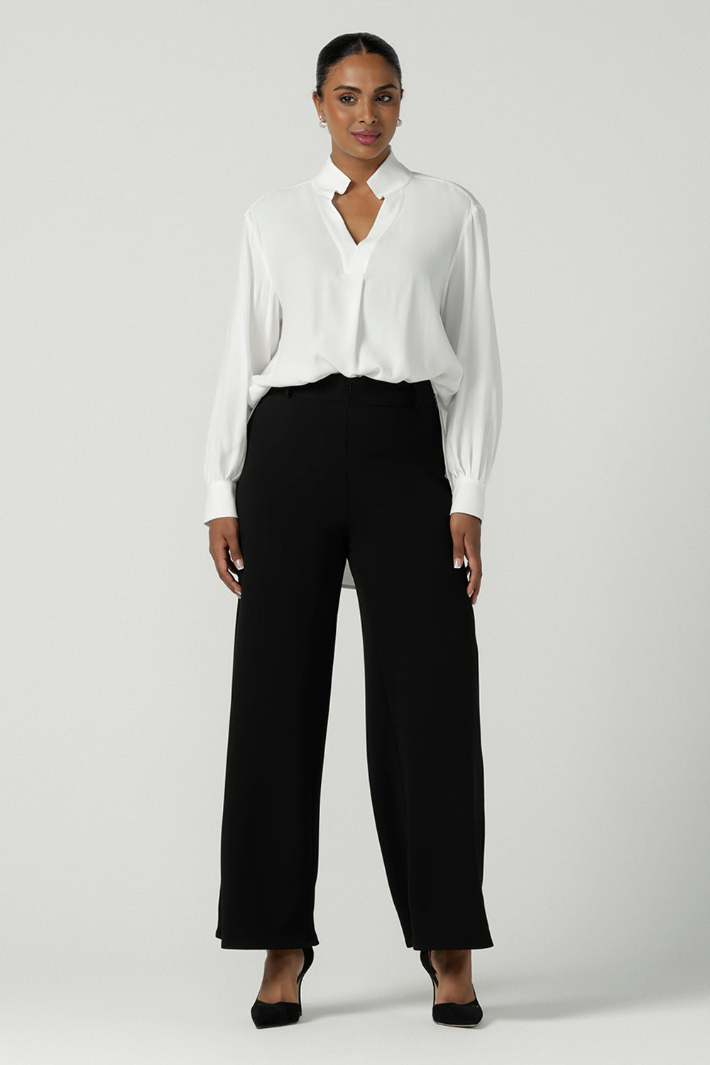 Drew Pant in Black | Leina & Fleur | Wide Leg Work Pant for Women