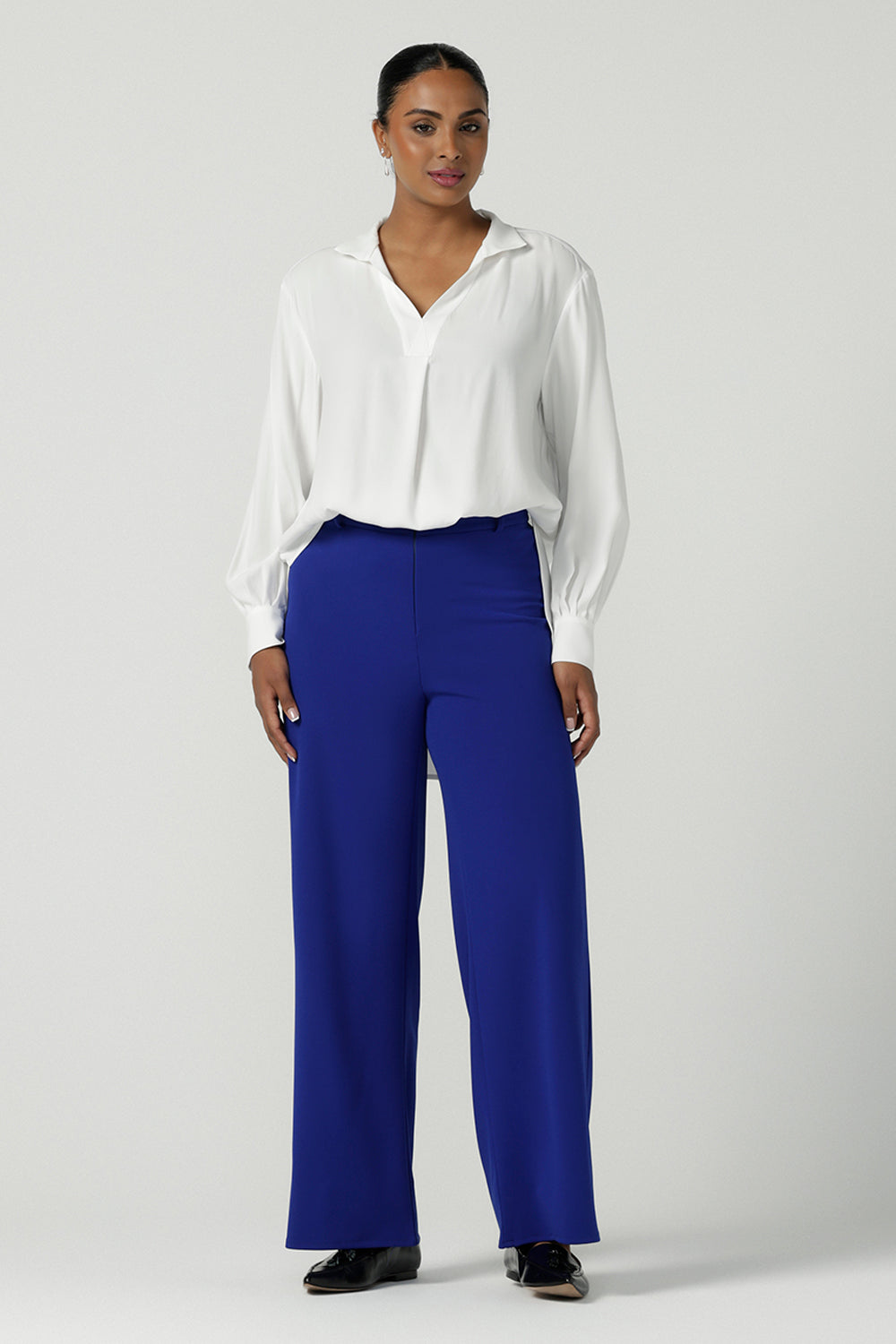 Drew Pant in Cobalt Leina Fleur Suit Pant for Women