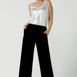 Deni Pant in Black Velour