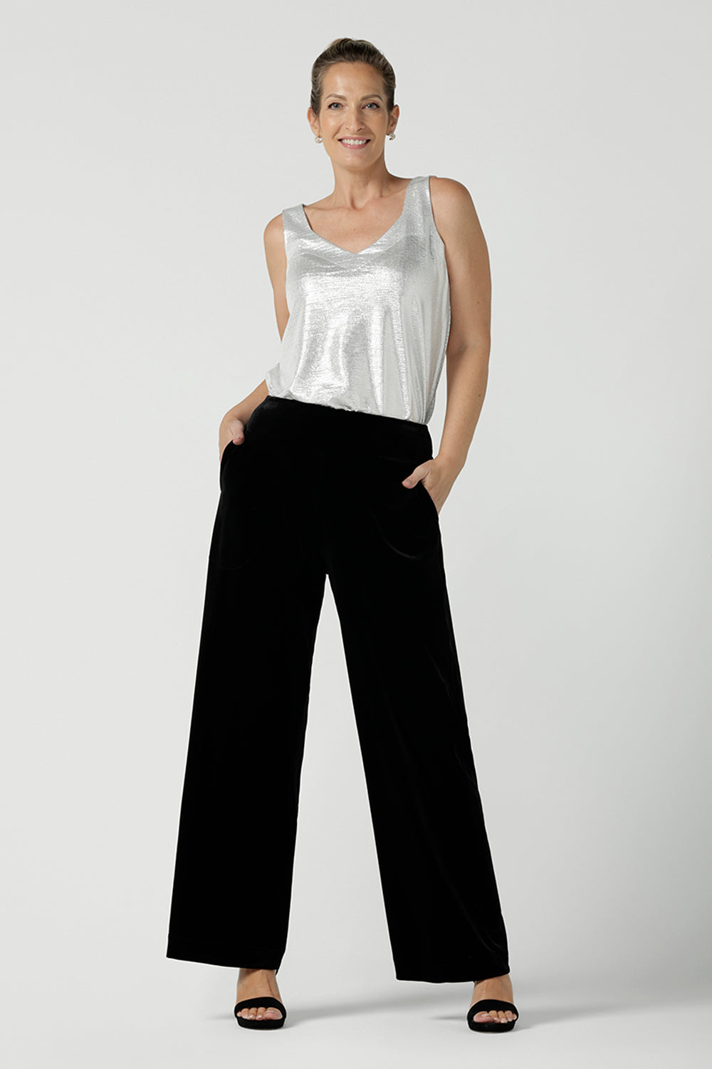 Deni Pant in Black Velour