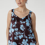 Ezra Cami in Plum Dispersia Stretch Silk