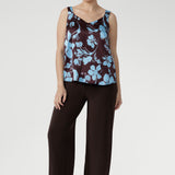 Ezra Cami in Plum Dispersia Stretch Silk
