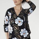 Finn 3/4 Sleeve Top in Ice Bloom