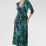 Fiona Wrap Dress in Cosmic Animal