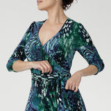 Fiona Wrap Dress in Cosmic Animal