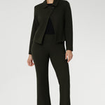 Crafted from premium dry-touch Ponte jersey fabric with firm stretch, this tailored, open-front jacket delivers both structure and comfort, making it an ideal layering piece for work, weekends, or travel.