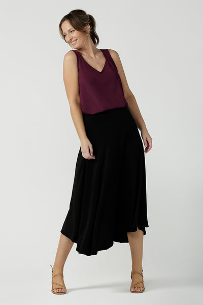 Black a 2024 line jersey skirt