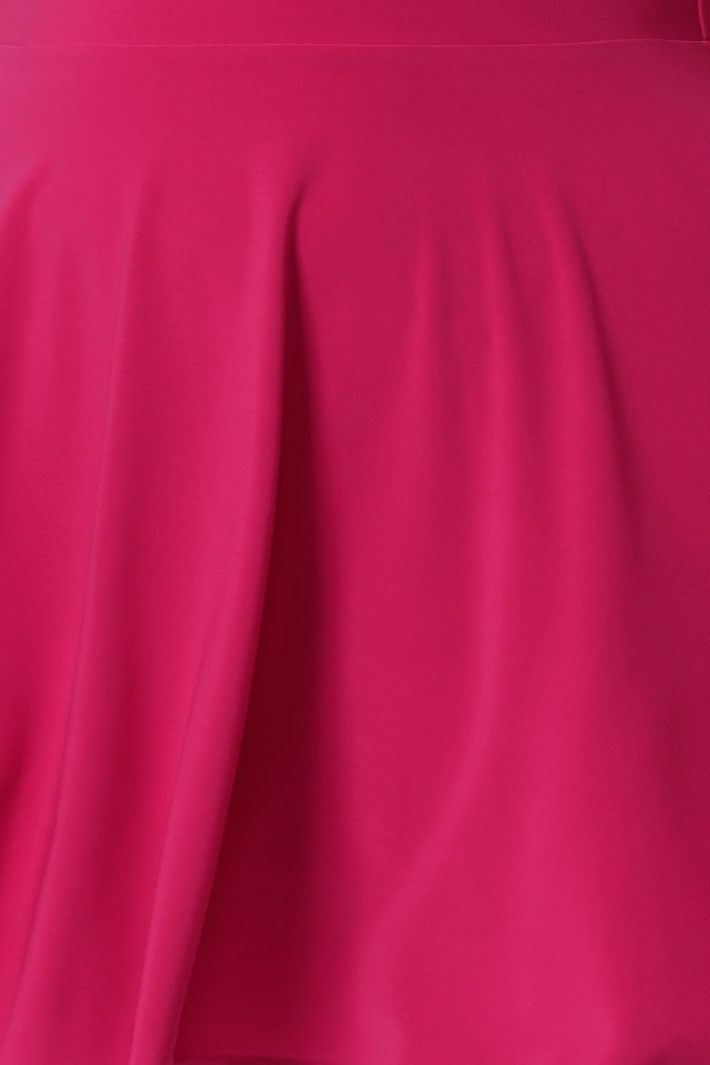 An image of a swatch of hot pink jersey fabric produced by Australian womenswear brand Leina & Fleur.