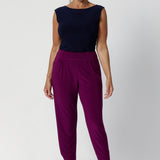 Available in sizes 8-24, these pants are designed to flatter all body shapes, providing a versatile, stylish solution for everything from casual weekends to more polished work looks when paired with a blazer or cardigan.