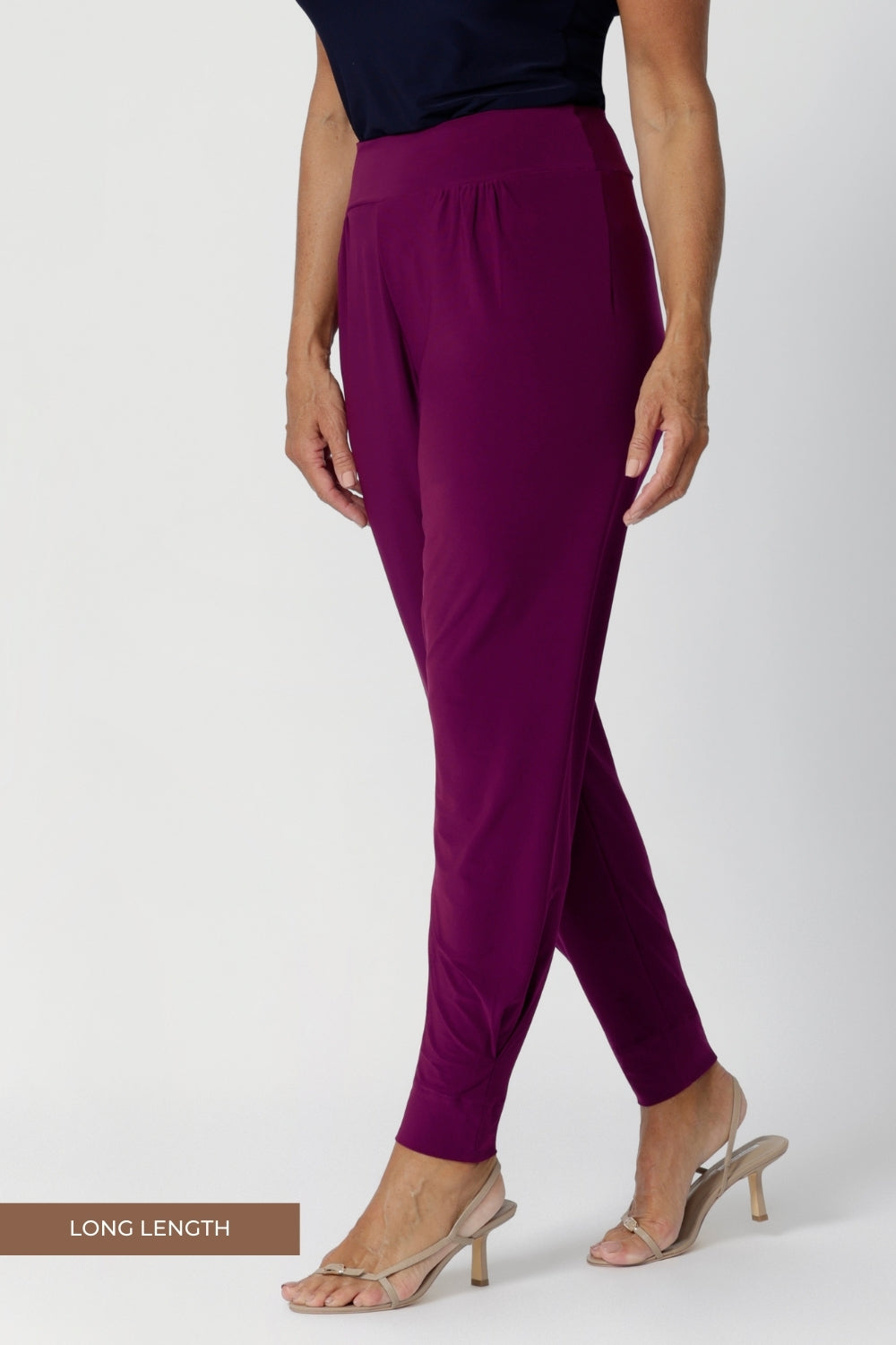 Made in Australia from a dry-touch jersey fabric, they offer a soft, lightweight feel with just the right amount of stretch. Now available in two lengths for tall and petite height women in sizes 8-24.