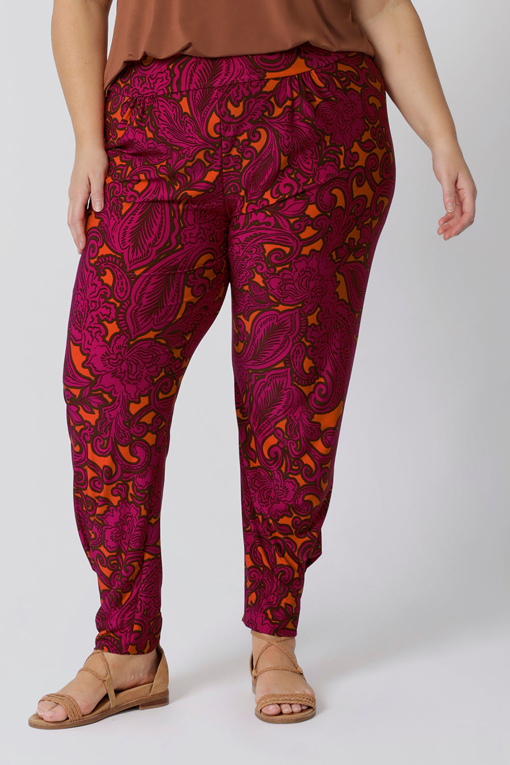 Featuring a relaxed drop-crotch detail for a laid-back, modern vibe, this pant offers plenty of room for movement, while the stretchy fabric ensures it moves with you for all-day comfort. The pull-on style makes it super easy to slip on and off, combining convenience with chic, bohemian flair. Whether you're strolling through a weekend market or lounging by the beach, this pant will keep you cool, comfortable, and stylish all season long.