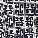 The Ink Olympia print. A sophisticated navy and white geometric design, features across a curated collection of women’s tops, pants, and dresses by Australian fashion brand Leina + Fleur. Proudly made in Australia and available in sizes 8 to 24, this elegant print offers endless styling versatility, easily paired with a range of colours or matched together for a coordinated, head-to-toe look.