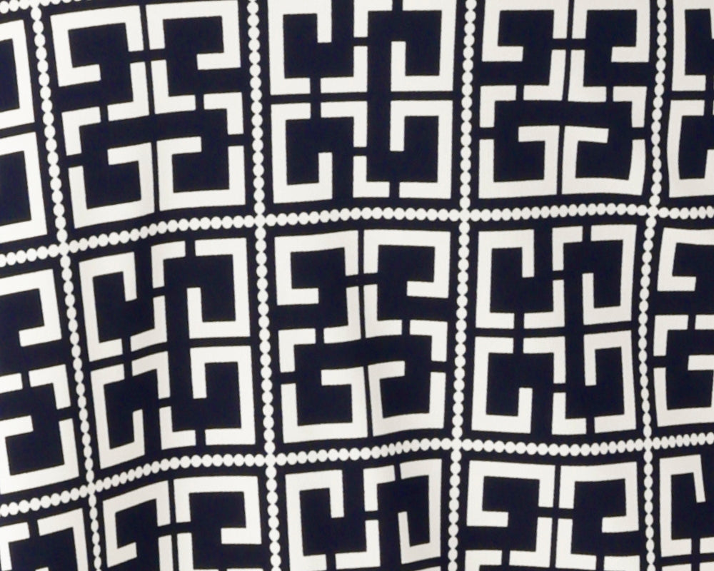 The Ink Olympia print. A sophisticated navy and white geometric design, features across a curated collection of women’s tops, pants, and dresses by Australian fashion brand Leina + Fleur. Proudly made in Australia and available in sizes 8 to 24, this elegant print offers endless styling versatility, easily paired with a range of colours or matched together for a coordinated, head-to-toe look.