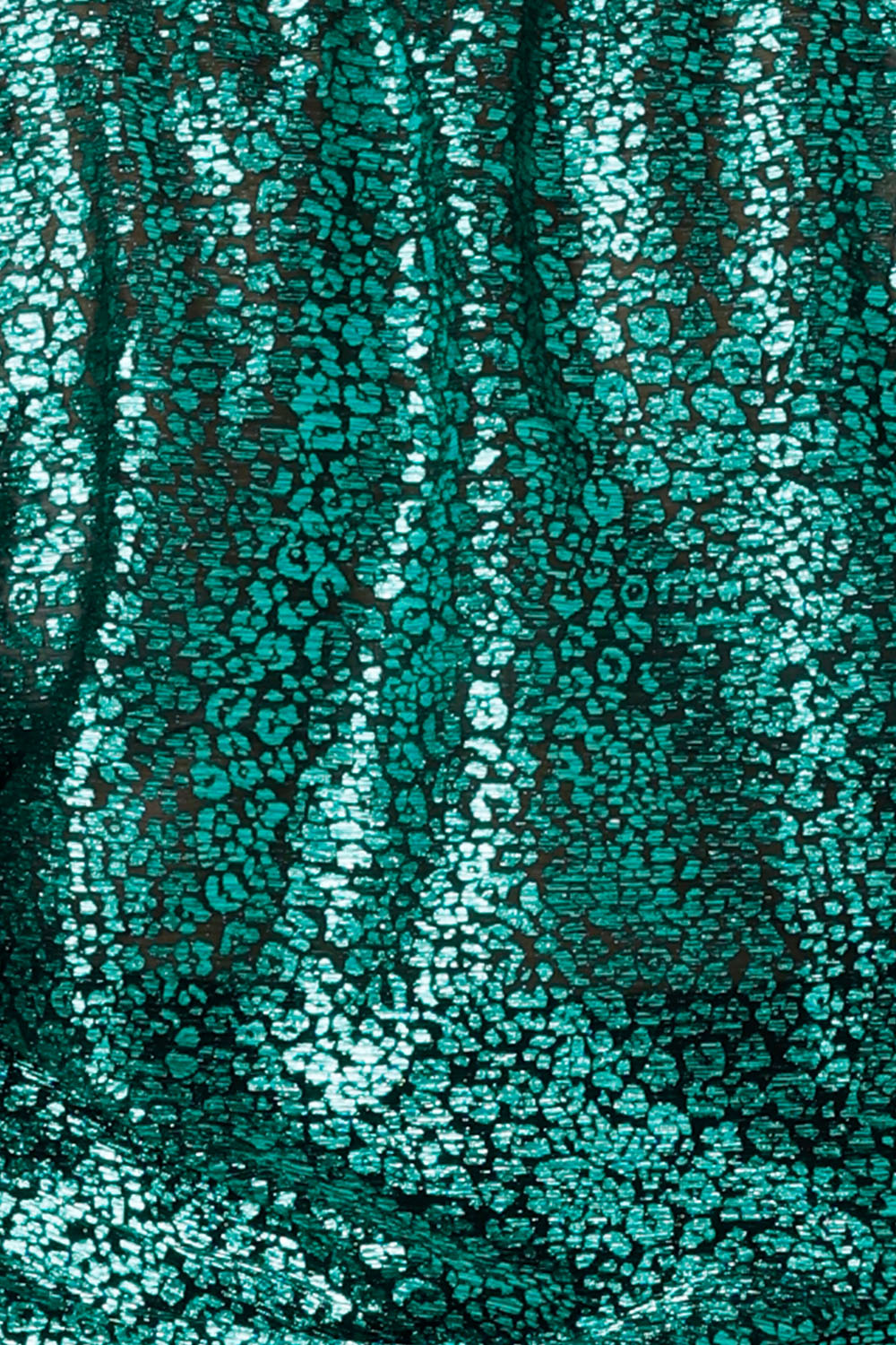 swatch of Australian and New Zealand fashion label L&F's jade metallic fabric. Part of of our exclusive Up Late party collection, shimmering  jade metallic is used for stylish Australian made tops in sizes 8-24. 