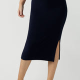 Andi Midi Tube Skirt in Navy