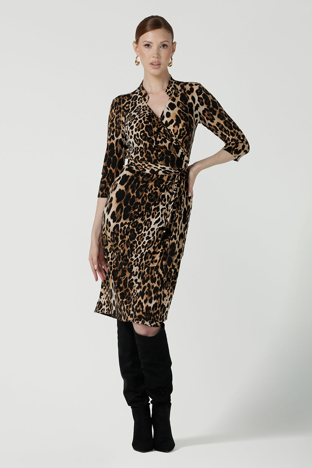 Jett Dress in Gold Leopard