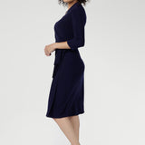 Jett Wrap Dress in Navy