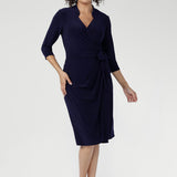 Jett Wrap Dress in Navy