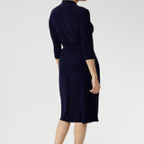 Jett Wrap Dress in Navy