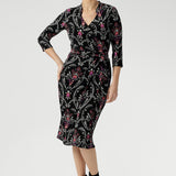 Jett Wrap Dress in Subtle Paisley