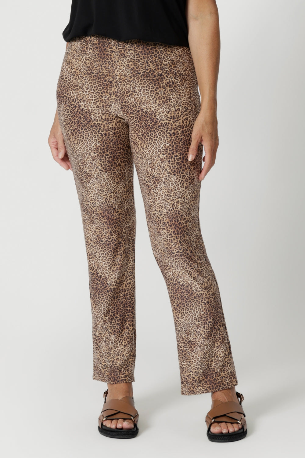 The Baby Animal print, a playful cheetah-inspired design, adds a fun, yet stylish twist to these versatile pants, making them a standout piece in your wardrobe. Not only are they stylish but their comfort is ideal for day travel and casual attire.