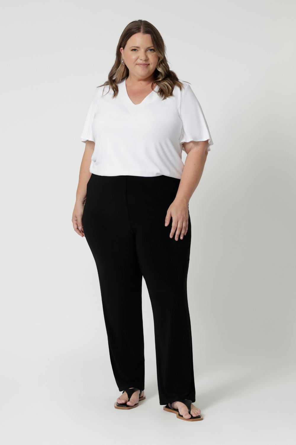 Crafted with both petite and plus-sized body types in mind, these pants offer a flattering fit for sizes 8-24. Proudly Australian-made, they are a must-have staple for those seeking everyday comfort, style, and effortless versatility. 