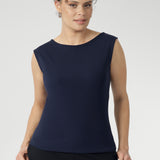 This reversible design gives you two sophisticated looks in one—wear it with the asymmetrical cowl neckline and twisted shoulder detail at the front, or reverse it for a clean boat-neckline with soft draping at the back.