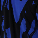 Kabuki print fabric in Cobalt and Black