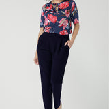 Kodi Top with Elbow Sleeve in Perfect Peony