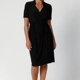 The wrap dress that provides comfort in the office. Made in Australia for women size inclusive fashion 8 - 24.