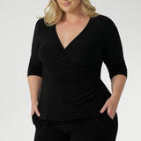 The Kyle Top is the perfect blend of professional polish and all-day comfort, making it a versatile addition to any modern wardrobe. Designed with a fixed wrap bodice that stays perfectly in place, this top offers the elegance of a wrap style without the need for constant adjustment. Whether you're in the office or heading to after-work events, the Kyle Top delivers confidence and style with ease.