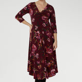 Kyra Dress in Burgundy Bloom