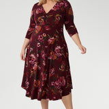 Kyra Dress in Burgundy Bloom